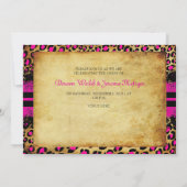 PixDezinesレース+レオパードスポット/ピンク+ブラック 招待状 (裏面)