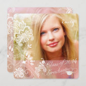 PixDezinesレース/2014 Grads/diyフォント 招待状 (正面/裏面)