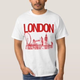 PixDezinesロンドン/シティスケープ/スケッチ Tシャツ