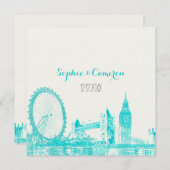 PixDezinesロンドン/DIY背景色 招待状 (正面/裏面)