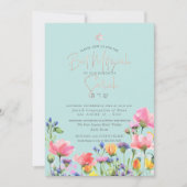 PixDezinesワイルドフラワーズメドウバルミツワー 招待状 (正面)
