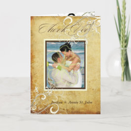 PixDezinesヴィンテージが旋回/結婚's Thank You サンキューカード