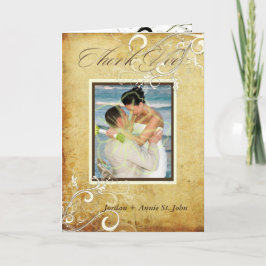 PixDezinesヴィンテージが旋回/結婚's Thank You サンキューカード
