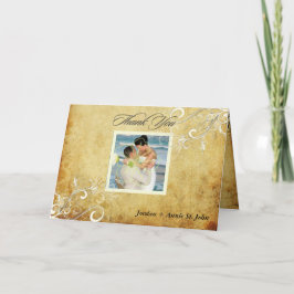 PixDezinesヴィンテージが旋回/結婚's Thank You サンキューカード