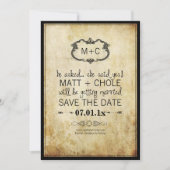 PixDezinesヴィンテージつる植物+バロック式フレーム セーブザデート (正面)