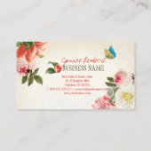 PixDezinesヴィンテージのpeonies/DIYバックグラウンド 名刺 (裏面)