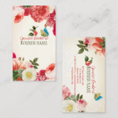 PixDezinesヴィンテージのpeonies/DIYバックグラウンド 名刺 (正面/裏面)