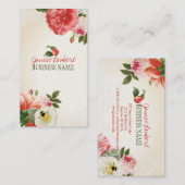 PixDezinesヴィンテージのpeonies/DIYバックグラウンド 名刺 (正面/裏面)