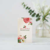 PixDezinesヴィンテージのpeonies/DIYバックグラウンド 名刺 (スタンド正面)