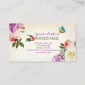 PixDezinesヴィンテージのpeonies/DIYバックグラウンド 名刺 (裏面)