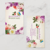 PixDezinesヴィンテージのpeonies/DIYバックグラウンド 名刺 (正面/裏面)