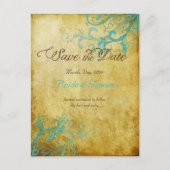 PixDezinesヴィンテージアクアスワール+モノグラム 案内ポストカード (正面)