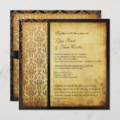 PixDezinesヴィンテージアリアナダマスク/タバコ 招待状 (正面/裏面)