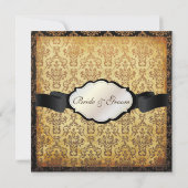 PixDezinesヴィンテージアリアナダマスク/タバコ 招待状 (裏面)