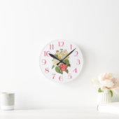 PixDezinesヴィンテージカメリア/ダフォジル/DIYフォント ラウンド壁時計 (ホーム)