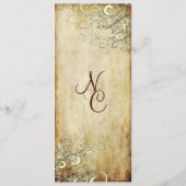 PixDezinesヴィンテージクリームがウェディングプログラムを旋回 プログラム (正面)