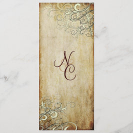 PixDezinesヴィンテージクリームがウェディングプログラムを旋回 プログラム