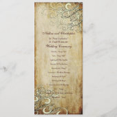 PixDezinesヴィンテージクリームがウェディングプログラムを旋回 プログラム (裏面)