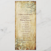 PixDezinesヴィンテージクリームがウェディングプログラムを旋回 プログラム (裏面)