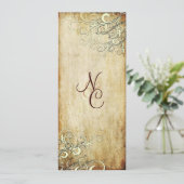 PixDezinesヴィンテージクリームがウェディングプログラムを旋回 プログラム (スタンド正面)