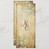 PixDezinesヴィンテージクリームがウェディングプログラムを旋回 プログラム (正面/裏面)