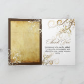 PixDezinesヴィンテージクリームが渦巻き サンキューカード (内部)