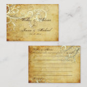 PixDezinesヴィンテージクリームの渦巻き旋回 アドバイスカード (正面/裏面)