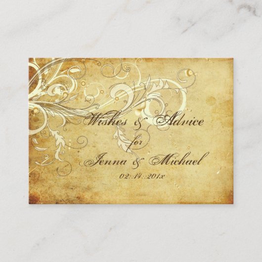 PixDezinesヴィンテージクリームの渦巻き旋回 アドバイスカード (正面)