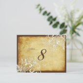 PixDezinesヴィンテージクリーム渦テーブルカード ポストカード (スタンド正面)