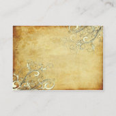 PixDezinesヴィンテージクリーム渦巻き座席表 プレイスカード (裏面)