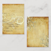 PixDezinesヴィンテージクリーム渦巻き座席表 プレイスカード (正面/裏面)