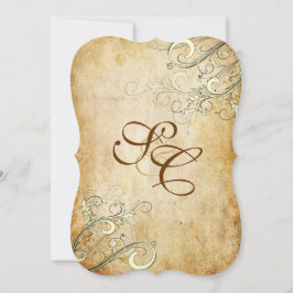 PixDezinesヴィンテージクリーム渦巻き/パラシフェイクョン 招待状