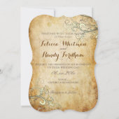 PixDezinesヴィンテージクリーム渦巻き/パラシフェイクョン 招待状 (裏面)