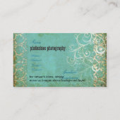 PixDezinesヴィンテージグランジダマスク/アクア 名刺 (裏面)