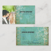 PixDezinesヴィンテージグランジダマスク/アクア 名刺 (正面/裏面)
