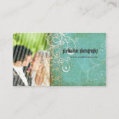 PixDezinesヴィンテージグランジダマスク/アクア 名刺 (正面)