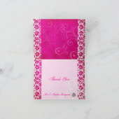 PixDezinesヴィンテージグランジダマスク/ホットピンク サンキューカード (内部)