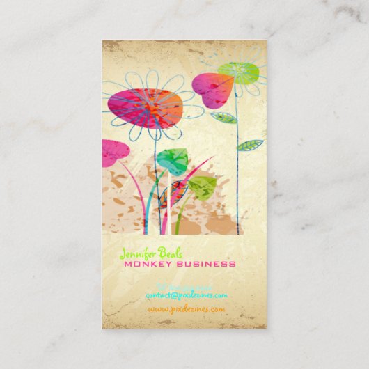 PixDezinesヴィンテージグランジ♥♥フローラ 名刺 (裏面)