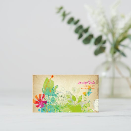PixDezinesヴィンテージグランジ♥♥フローラ 名刺 (スタンド正面)
