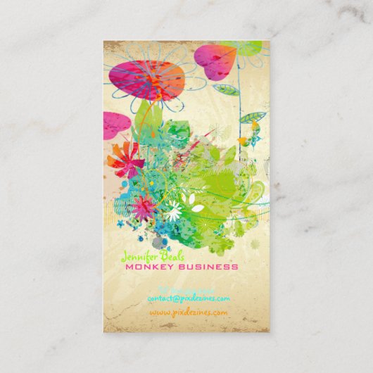 PixDezinesヴィンテージグランジ♥♥フローラ 名刺 (裏面)