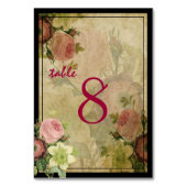 PixDezinesヴィンテージコテージバラ/テーブル番号 テーブルナンバー (正面)