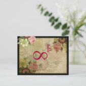 PixDezinesヴィンテージコテージバラ/ディフォント+カラー ポストカード (スタンド正面)