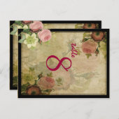 PixDezinesヴィンテージコテージバラ/ディフォント+カラー ポストカード (正面/裏面)