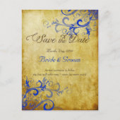 PixDezinesヴィンテージコバルトbl渦巻き旋回+パーチフェイクメント 案内ポストカード (正面)