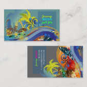 PixDezinesヴィンテージサーファー(ハワイ、日没♥時♥) 名刺 (正面/裏面)