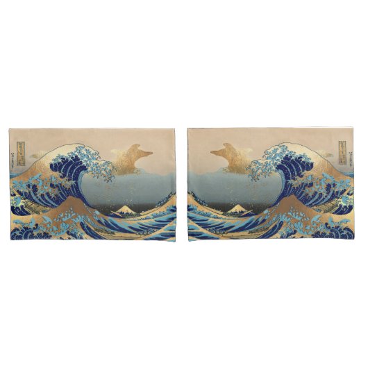 PixDezinesヴィンテージザ素晴らしウェーブ 枕カバー (フロントセット)