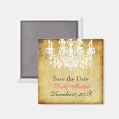 PixDezinesヴィンテージシャンデリア/日付の保存 マグネット (正面/裏面)