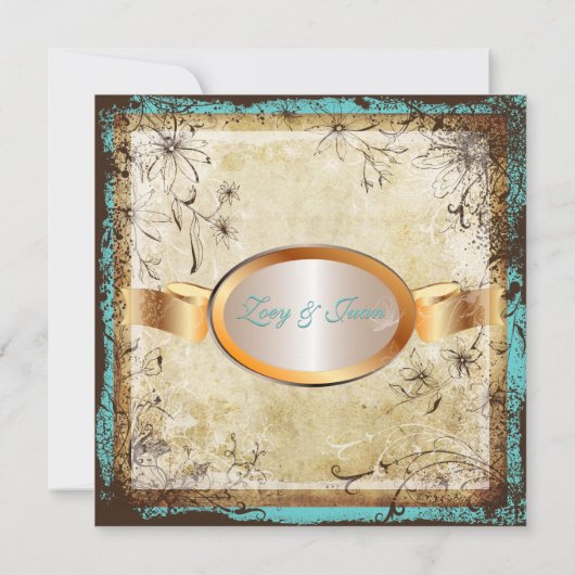 PixDezinesヴィンテージシークレットガーデン，秋の結婚式 招待状 (裏面)