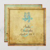 PixDezinesヴィンテージシーホース/招待状 招待状 (正面/裏面)