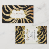 PixDezinesヴィンテージゼブラ/パーチフェイクメント 名刺 (正面/裏面)